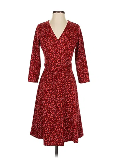 Pre-owned Lands' End Casual Dress In Red