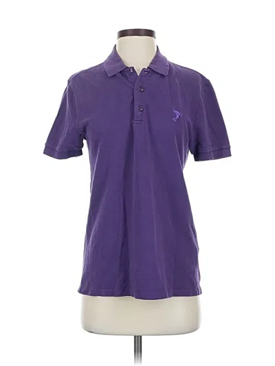 Pre-owned Versace Short Sleeve Polo Shirt In Purple