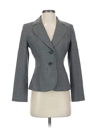 Pre-owned Ann Taylor Wool Blazer Jacket In Gray