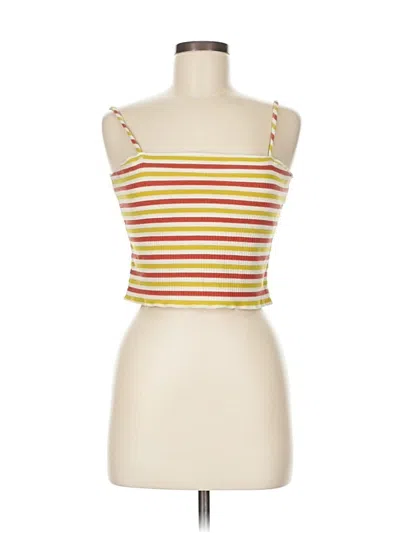 Pre-owned Sky And Sparrow Tank Top Yellow Strapless Neckline Tops
