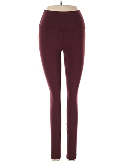Pre-owned Lululemon Athletica Active Pants In Burgundy