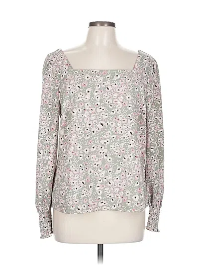 Pre-owned Melloday Long Sleeve Blouse In Silver