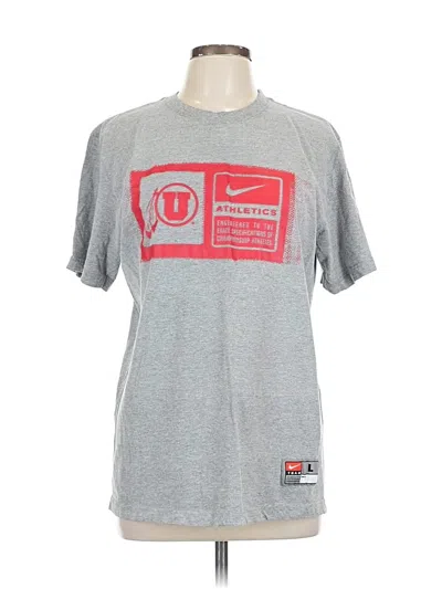 Pre-owned Nike Short Sleeve Top Gray Crew Neck Tops