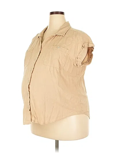 Pre-owned Ingrid & Isabel Sleeveless Button Down Shirt In Brown
