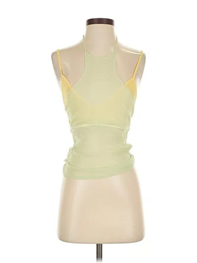 Pre-owned Zara Tank Top Green Halter Neckline Tops