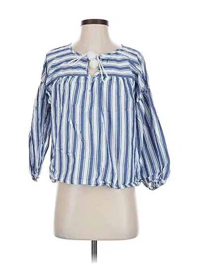 Pre-owned Madewell 3/4 Sleeve Blouse In Blue