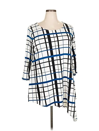 Pre-owned Alfani 3/4 Sleeve Blouse In Blue