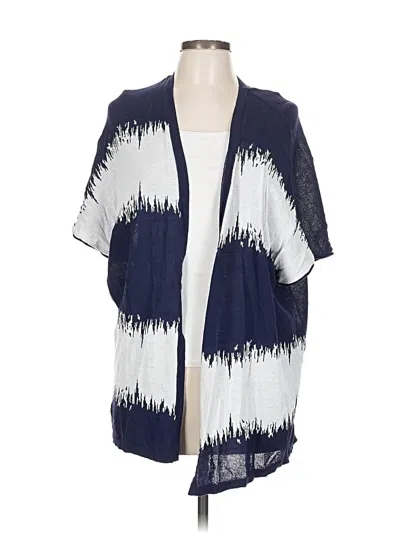 Pre-owned Easywear By Chico's Cardigan Sweater In Blue