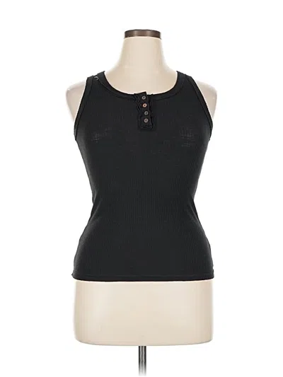 Pre-owned Zenana Tank Top Black Halter Neckline Tops