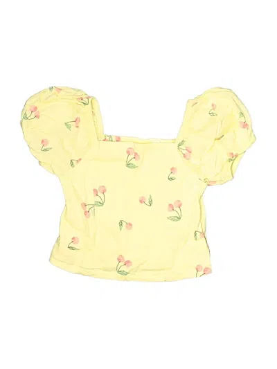 Pre-owned Gap Kids' Short Sleeve Blouse In Yellow