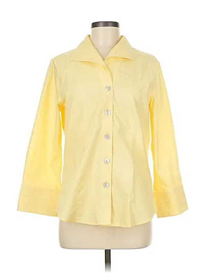 Pre-owned Foxcroft 3/4 Sleeve Button Down Shirt In Yellow