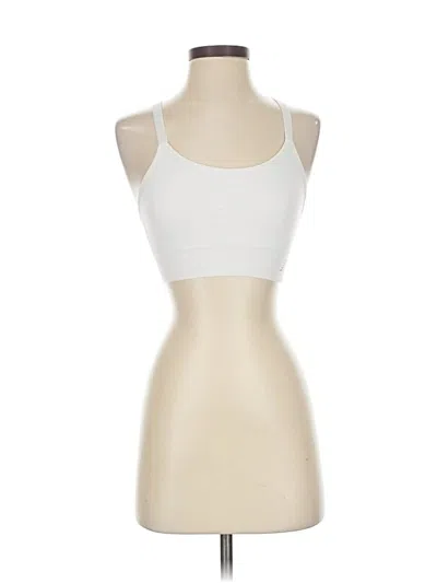 Pre-owned New Balance Tank Top Ivory Halter Neckline Tops In White