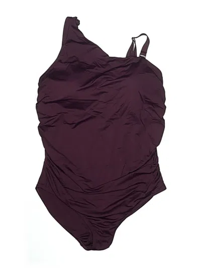 Pre-owned Lands' End One Piece Swimsuit In Burgundy
