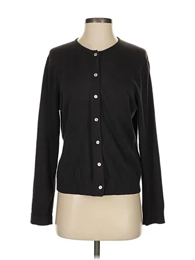 Pre-owned Lands' End Cardigan Sweater In Black