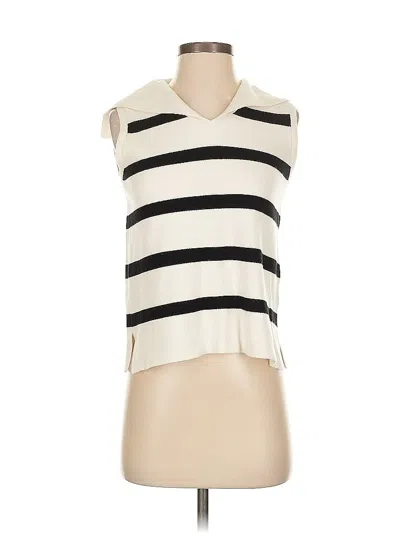 Pre-owned Catherine Malandrino Sleeveless Top Ivory One Shoulder Neckline Tops In White