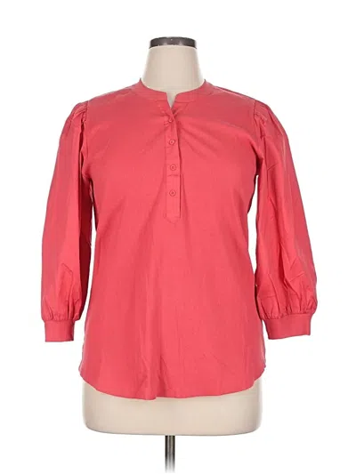 Pre-owned Chico's 3/4 Sleeve Blouse In Red