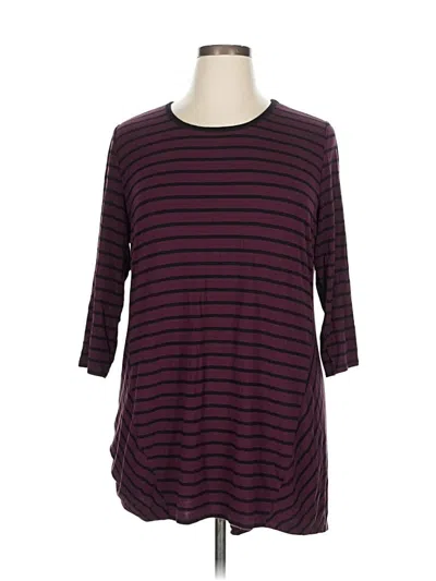 Pre-owned Soma 3/4 Sleeve T-shirt In Burgundy