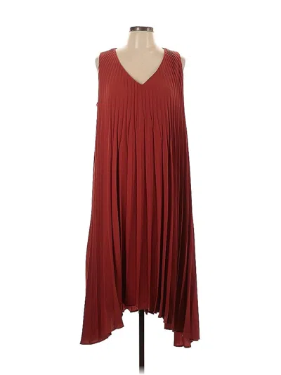 Pre-owned Jjill Casual Dress In Burgundy