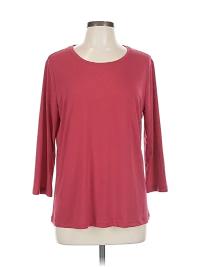 Pre-owned Chico's 3/4 Sleeve T-shirt In Burgundy