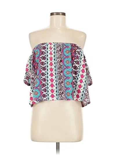 Pre-owned Rue21 Short Sleeve Blouse In Pink