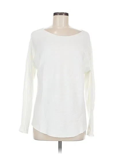 Pre-owned Repeat Cashmere Long Sleeve Top Ivory Boatneck Tops In White