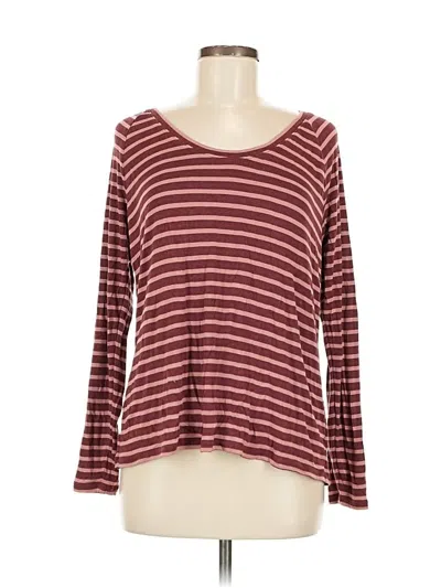 Pre-owned Cabi Long Sleeve Top Burgundy Scoop Neck Tops