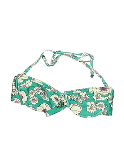 Pre-owned Wildfox Swimsuit Top Green Print Pattern Swimwear