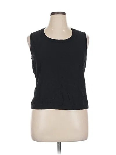 Pre-owned Jones New York Collection Sleeveless Top Black Scoop Neck Tops