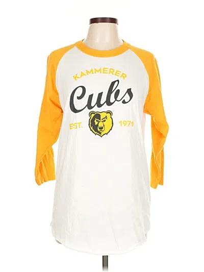 Pre-owned Augusta Sportswear 3/4 Sleeve Top Yellow Crew Neck Tops