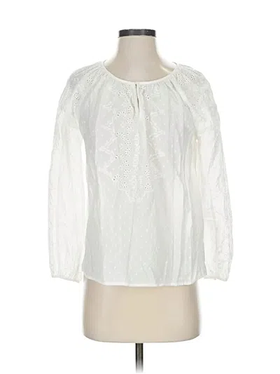 Pre-owned Velvet By Graham & Spencer 3/4 Sleeve Blouse In White