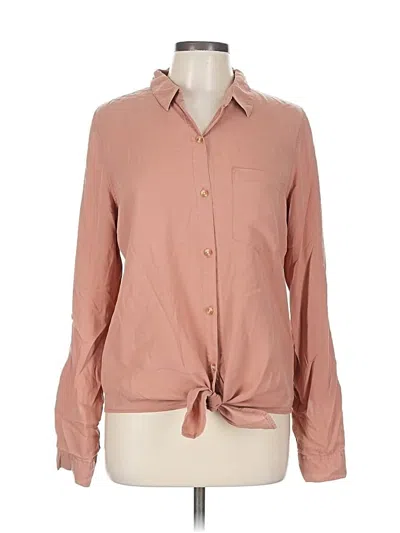 Pre-owned Thread & Supply Long Sleeve Button Down Shirt In Brown