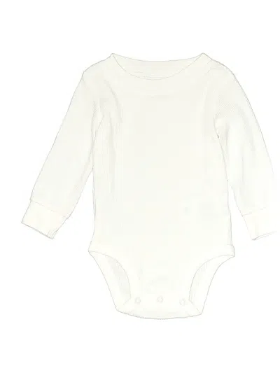 Pre-owned Carter's Babies' Long Sleeve Onesie In White