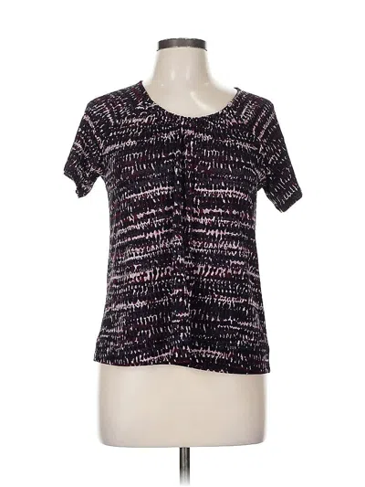 Pre-owned Jjill Short Sleeve Henley Shirt In Purple