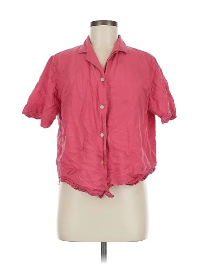 Pre-owned Uniqlo Short Sleeve Blouse In Pink
