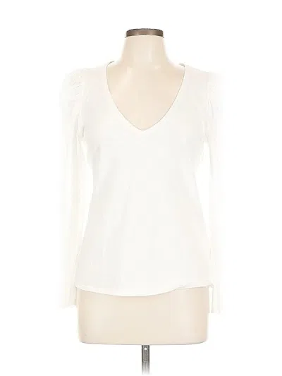 Pre-owned Nation Ltd. By Jen Menchaca Long Sleeve Top White Sweetheart Neckline Tops