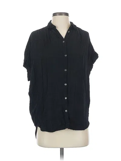 Pre-owned Madewell Short Sleeve Blouse In Black