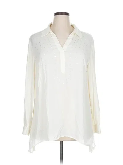 Pre-owned Style & Co Long Sleeve Blouse In White