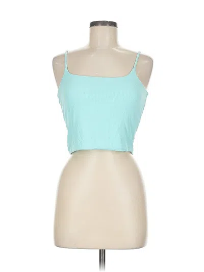 Pre-owned Bp. Sleeveless Top Teal Halter Neckline Tops In Blue