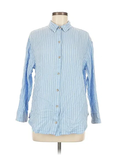 Pre-owned Billabong Long Sleeve Button Down Shirt In Blue