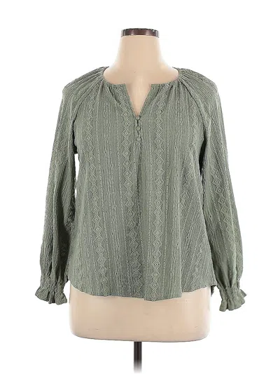 Pre-owned Frye Long Sleeve Blouse In Green