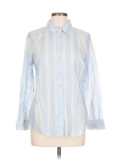 Pre-owned Talbots Long Sleeve Button Down Shirt In Blue