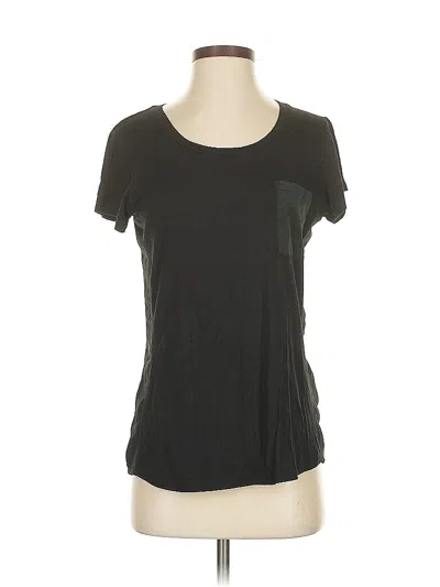 Pre-owned Dkny Short Sleeve Top Black Scoop Neck Tops