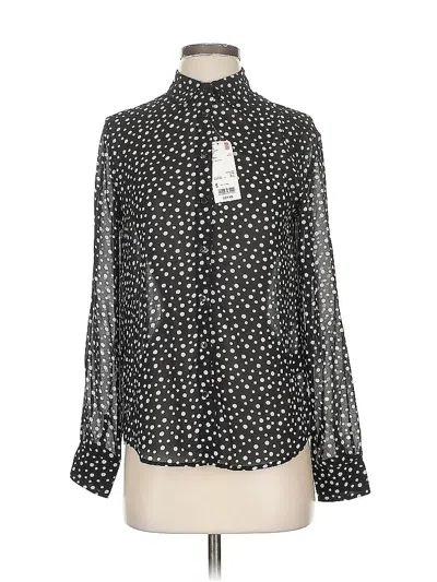 Pre-owned Uniqlo Long Sleeve Blouse In Black