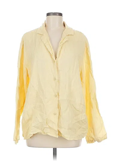 Pre-owned Zara 3/4 Sleeve Button Down Shirt In Yellow