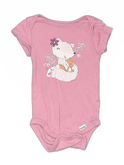 Pre-owned Gerber Babies' Short Sleeve Onesie In Pink