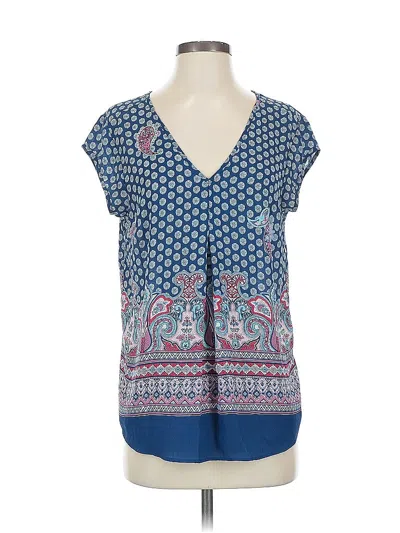 Pre-owned Dr2 Short Sleeve Blouse In Blue