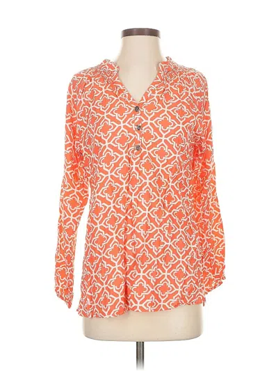 Pre-owned Escapada Long Sleeve Blouse In Orange