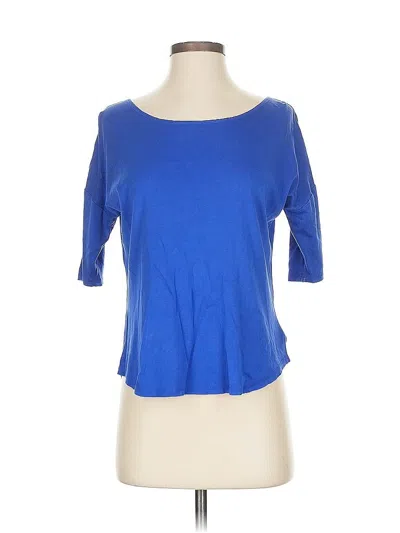 Pre-owned Lands' End 3/4 Sleeve T-shirt In Blue