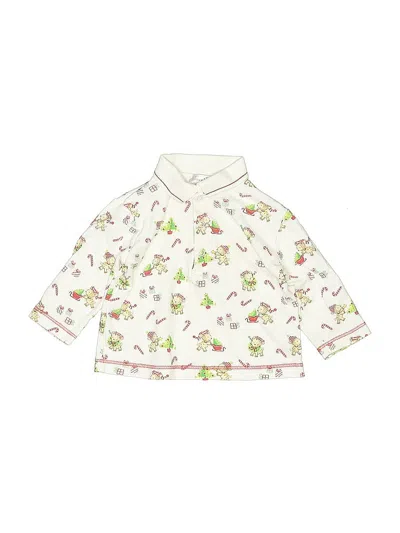 Pre-owned Kissy Kissy Babies' Long Sleeve Polo Shirt In White
