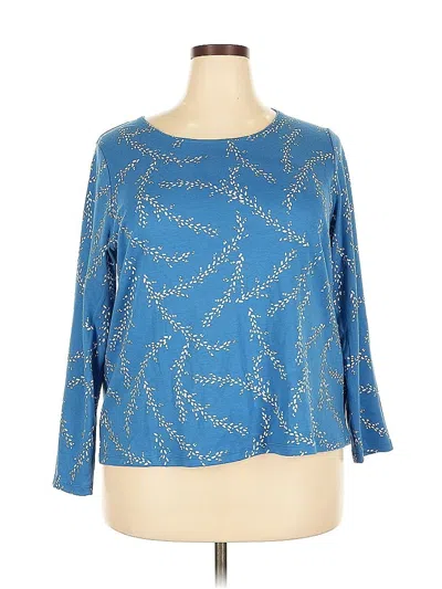 Pre-owned Style & Co 3/4 Sleeve T-shirt In Blue